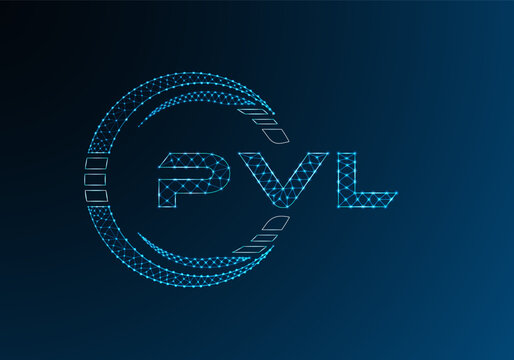 PVL low poly letter logo vector design. PVL lower poly logo design. Low poly logo.
