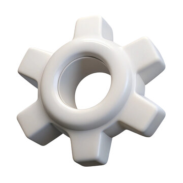 3d rendered white gear isolated on a black background illustrating industrial automation and technology