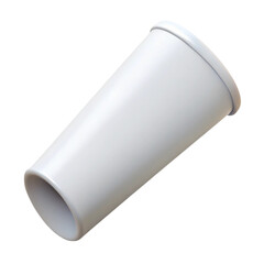 Isolated white beverage cup with glossy surface and modern aesthetic for mockups