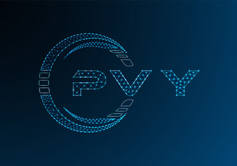 PVY low poly letter logo vector design. PVY lower poly logo design. Low poly logo.