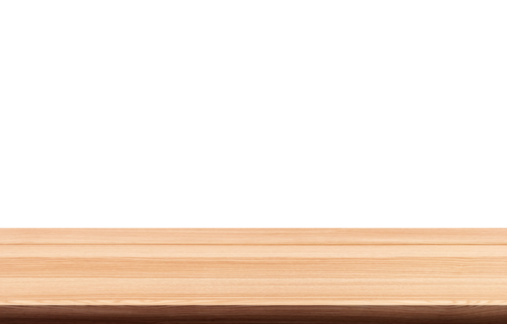 Empty wooden table top PNG transparent.