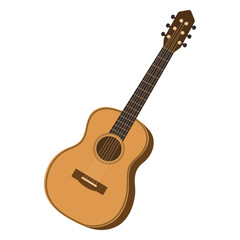 Obraz premium Vector illustration of classical guitar on white background. Musical instruments.
