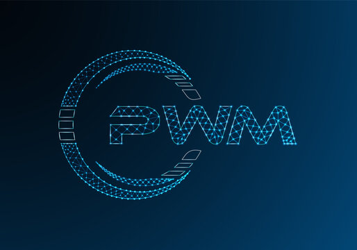 PWM low poly letter logo vector design. PWM lower poly logo design. Low poly logo.