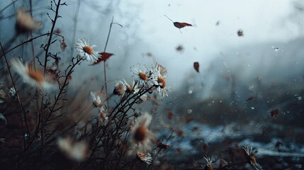 Roman chamomile in winter