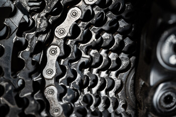 Bicycle chain, gears and gears, motorcycle