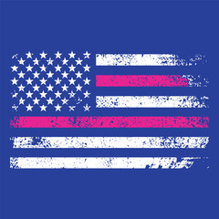 Pink stripe US flag Vector illustration Patriotism graphic design