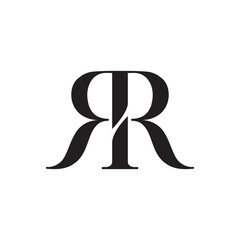Modern RR wedding initial logo.Minimalist RR monogram emblem. 
