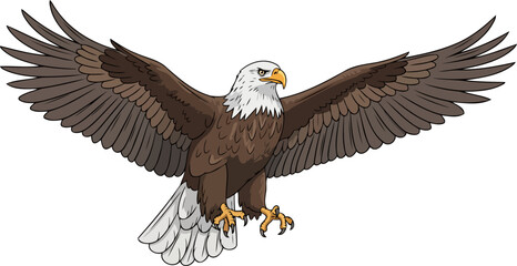 Obraz premium majestic bald eagle in flight a powerful symbol of freedom and american patriotism, isolated on transparent background