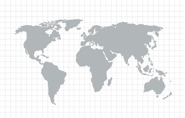 World map graphic design element simple flat style vector illustrion