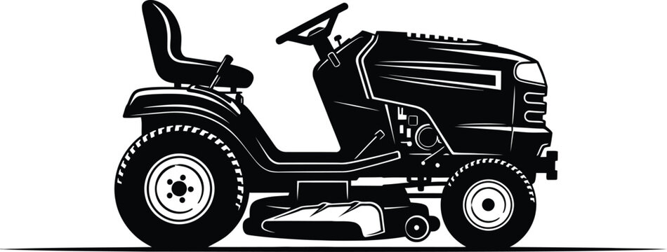 Lawn mower vector illustration for garden equipment and mowing