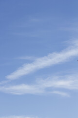 
The sky is covered with feathery clouds.