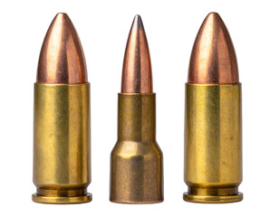 Three Brass and Lead Cartridges Arranged Vertically, Transparent PNG