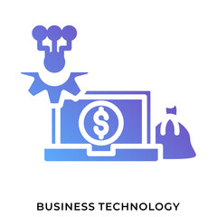 Business Technology Gradient Glyph Icon