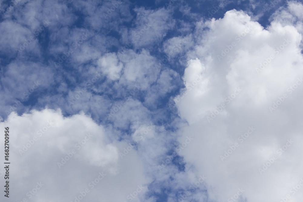Canvas Prints the sky is covered with fluffy clouds.