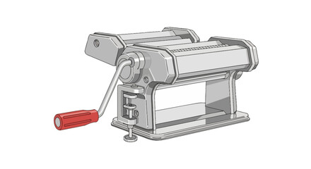 Detailed illustration of manual pasta maker, a cooking appliance