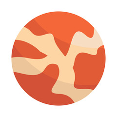Abstract orange and beige circular design resembling organic shapes with smooth curves