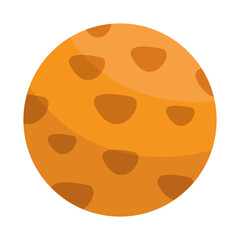 Fototapeta premium A vibrant, stylized cookie with chocolate chips, set against a clean white background