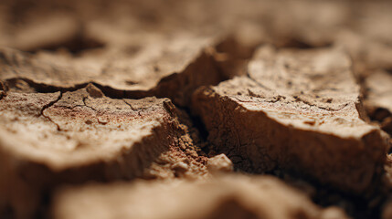 Dry and cracked brown earth