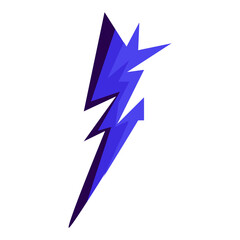 Vibrant lightning bolt illustration with dynamic shapes and gradients on a white background