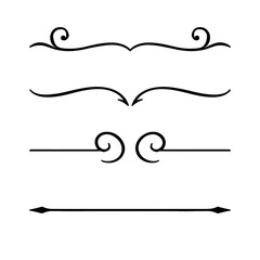 set of calligraphic design elements