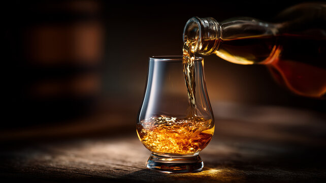 Whiskey being poured into glass