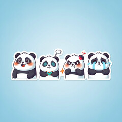Four adorable panda expressions