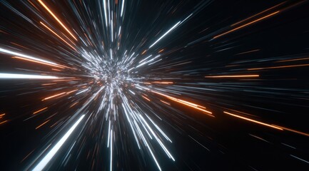 Abstract burst of light rays