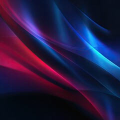 Fototapeta premium Abstract, flowing, vibrant lines of red and blue light on dark background