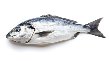 Obraz premium Fresh whole fish isolated on a pure white background
