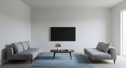 Modern living room interior mockup