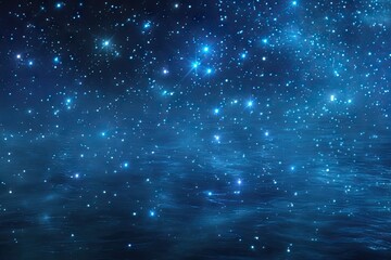 Obraz premium Deep space, vibrant blue nebula, starfield