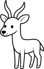 antelope – Cartoon Safari Animal Illustratio