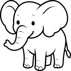 elephant – Cartoon Safari Animal Illustratio