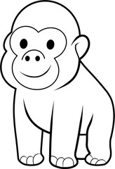  gorilla – Cartoon Safari Animal Illustratio