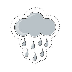 Cute Cloud and Rain Vector