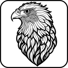 Majestic eagle head drawing with striking details symbolizing freedom strength and courage a