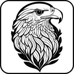 Majestic eagle head illustration showcasing feathered detail capturing power and grace in a
