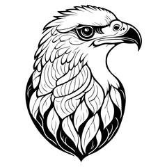 Majestic eagle portrait illustration with detailed feather work creating a striking and powerful