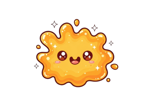 Cute honey blob character illustration on transparent background