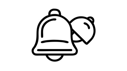 Black and white bell icon, showing two bells, one slightly offset from the other.