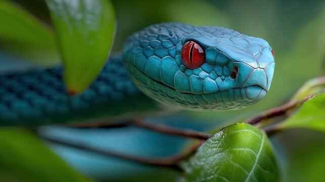 green snake on a branch