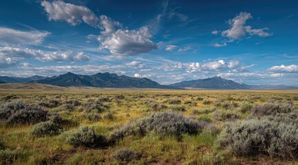 Open expanse of a high desert landscape under a vibrant sky
