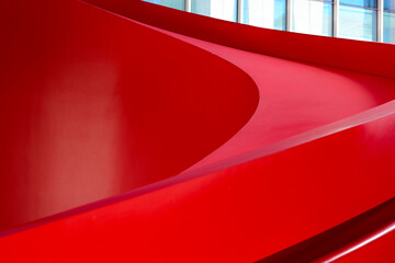 Red curve stairs wall