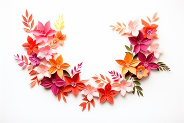 Summer floral border flower plant paper.