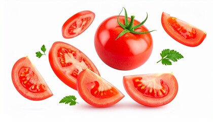 tomato cut in half on white background style scene colorful design expression movement figure elements backgrounds depth gesture frame illustration motion emotion composition creative