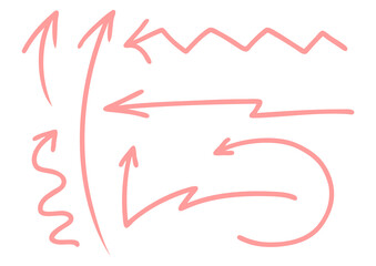 ジグザグ・曲線入りのカジュアル矢印セット