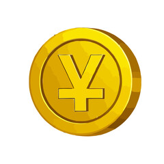 Vector art of golden chinese yuan currency symbol coin