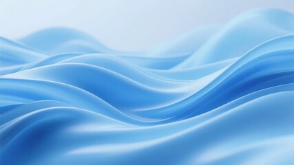 Abstract Blue Wavy Surface with Smooth Textures