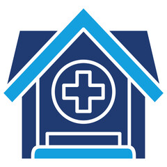 Fototapeta premium Clinic Flat Blue Icon
