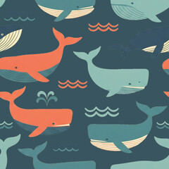 seamless pattern with funny animals